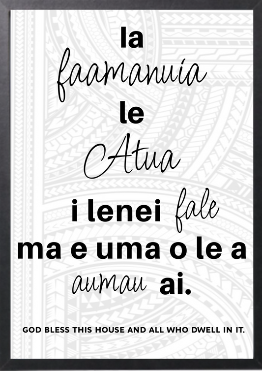 Blessed this house Samoan translation A3 Picture Frame.